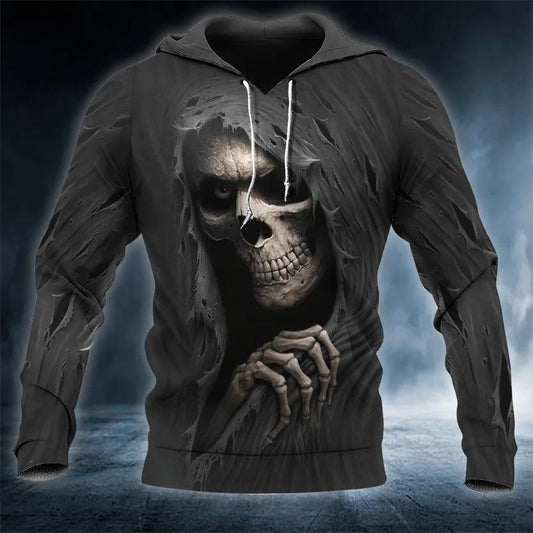 Ghost Smile Skull 3D Hoodie Moonbestprint