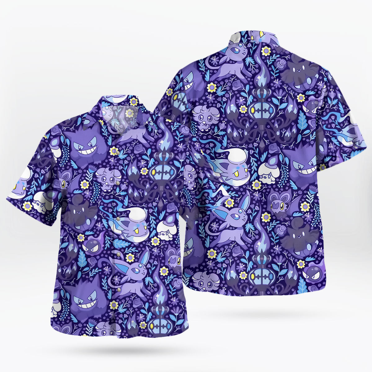 Ghost Type Pokémon Hawaiian Shirt Purple Night Pattern – Moonbestprint
