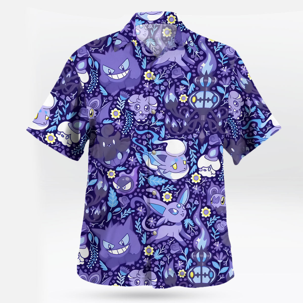 Ghost Type Pokémon Hawaiian Shirt Purple Night Pattern – Moonbestprint