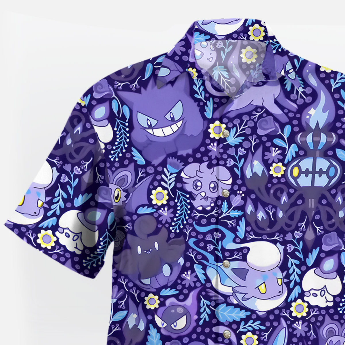 Ghost Type Pokémon Hawaiian Shirt Purple Night Pattern – Moonbestprint