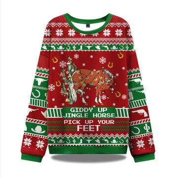 2026 Giddy Up Jingle Horse Ugly Christmas Sweater Moonbestprint