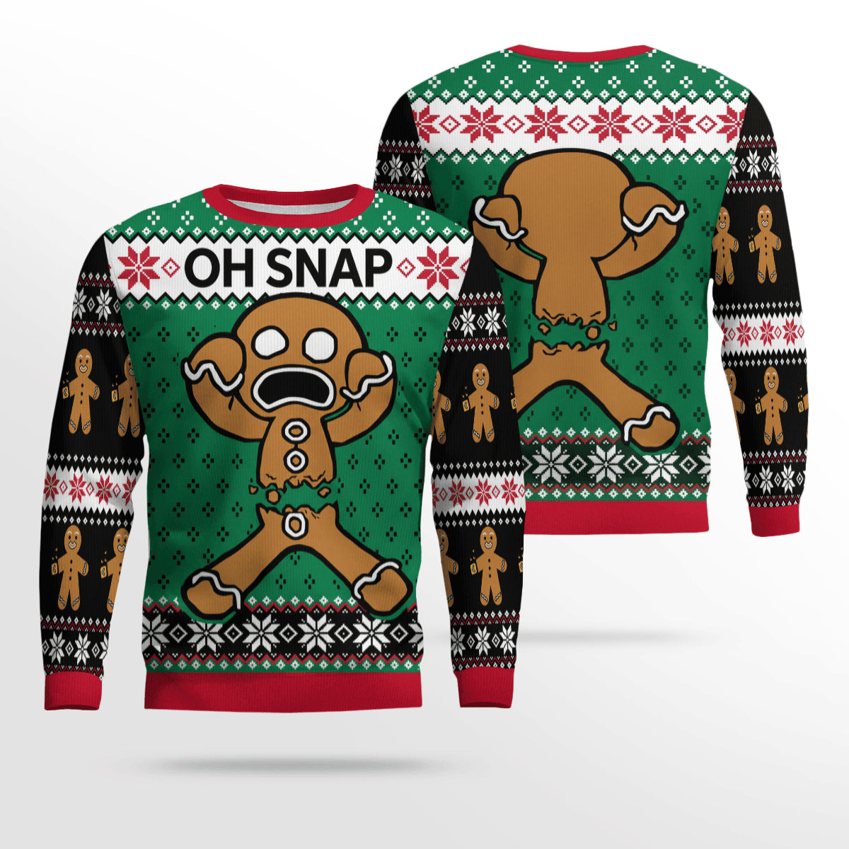 Gingerbread Oh Snap Ugly Christmas Sweater – Moonbestprint