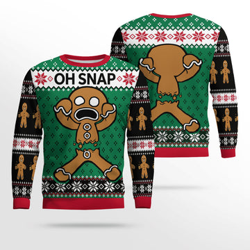 Gingerbread Oh Snap Ugly Christmas Sweater – Moonbestprint