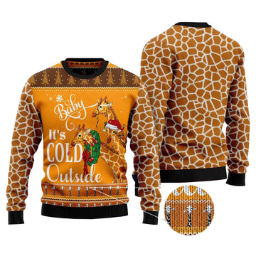 Giraffe Baby It'S Cold Outside Ugly Christmas Sweater – Moonbestprint