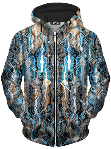 Fractional Data Unisex Zip-Up Hoodie -Moonbestprint