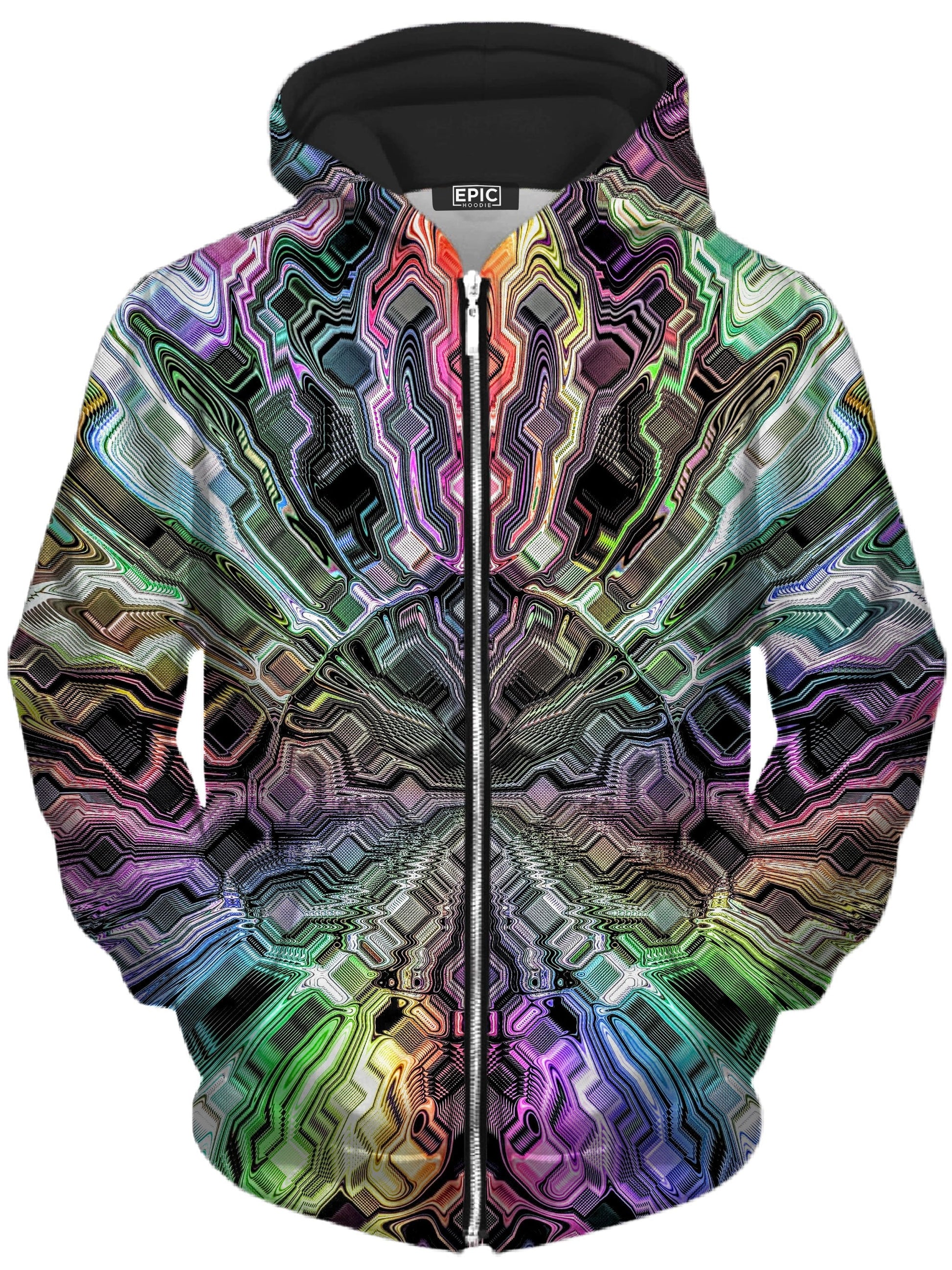 Holographic Storm Unisex Zip-Up Hoodie -Moonbestprint