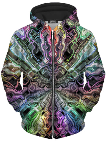 Holographic Storm Unisex Zip-Up Hoodie -Moonbestprint
