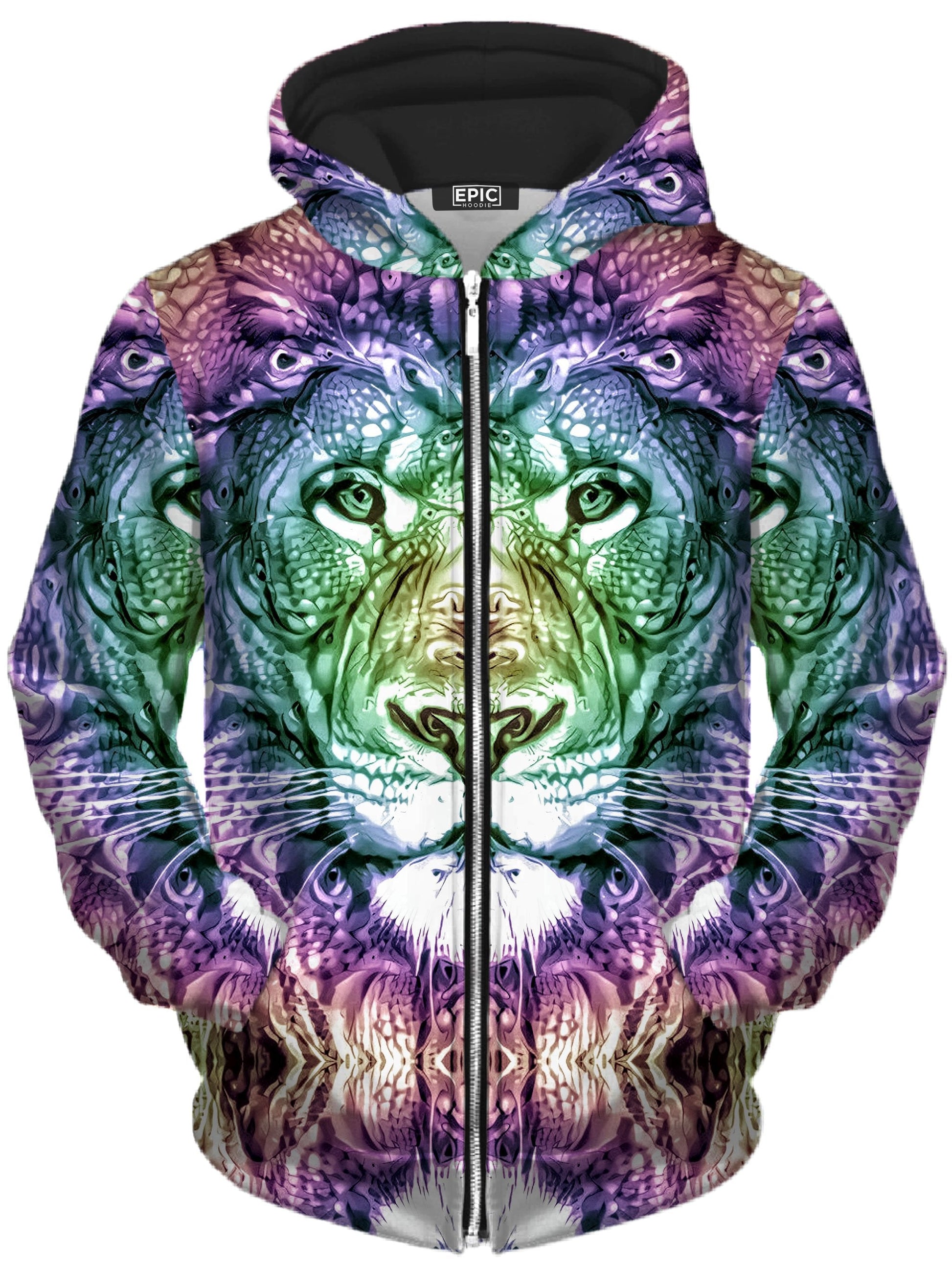 Spirit of the Lion Unisex Zip-Up Hoodie -Moonbestprint