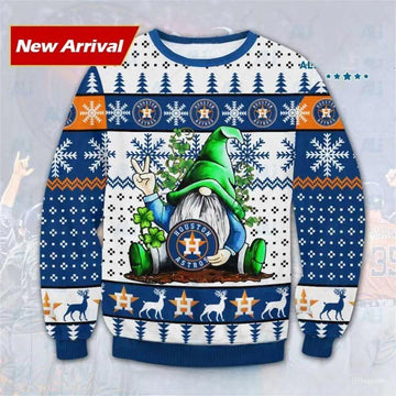 Gnome Houston Astros Ugly Christmas Sweater, MLB Christmas Sweater Moonbestprint