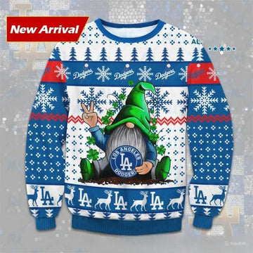 Gnome Los Angeles Dodgers Ugly Christmas Sweater, MLB Christmas Sweater Moonbestprint
