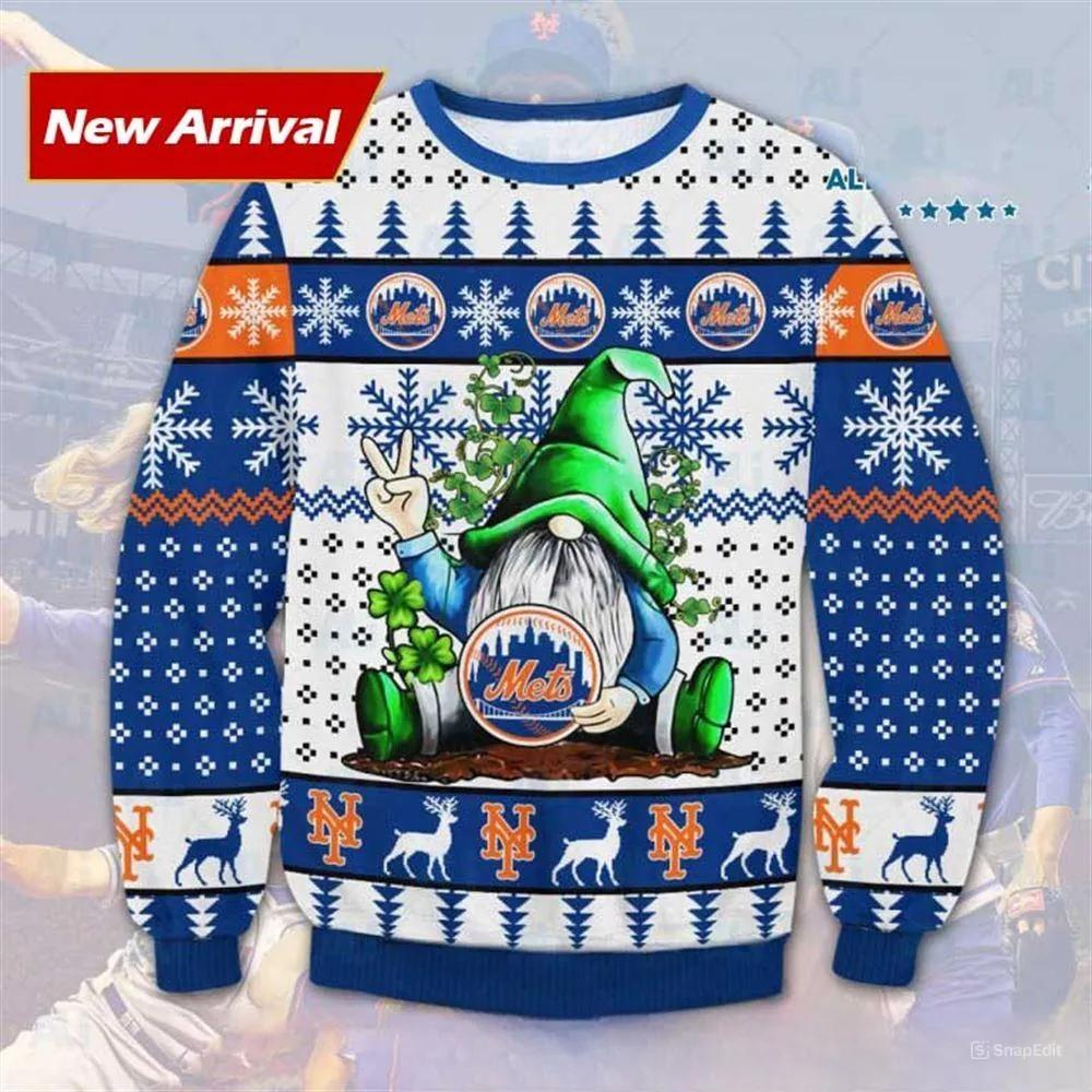 Gnome New York Mets Ugly Christmas Sweater, MLB Christmas Sweater Moonbestprint