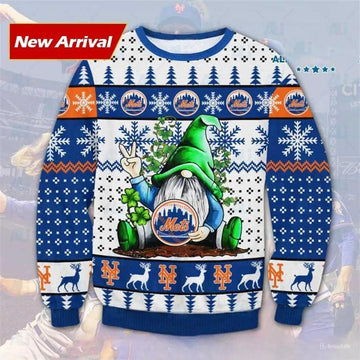Gnome New York Mets Ugly Christmas Sweater, MLB Christmas Sweater Moonbestprint