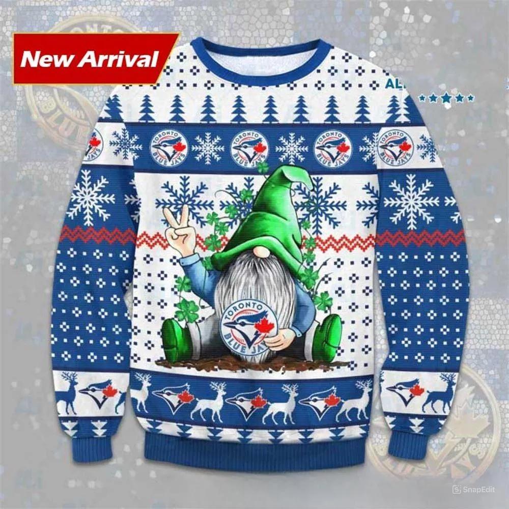Gnome Toronto Blue Jays Ugly Christmas Sweater, MLB Christmas Sweater Moonbestprint