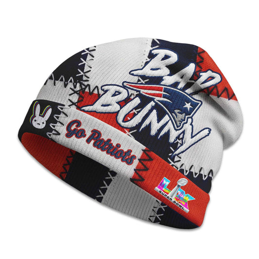 Go Patriots Bad Bunny Bowl LX 2026 Knit Hat -Moonbestprint