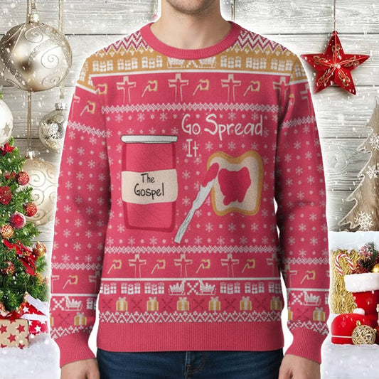 Go Spread It The Gospel Ugly Christmas Sweater - Moonbestprint