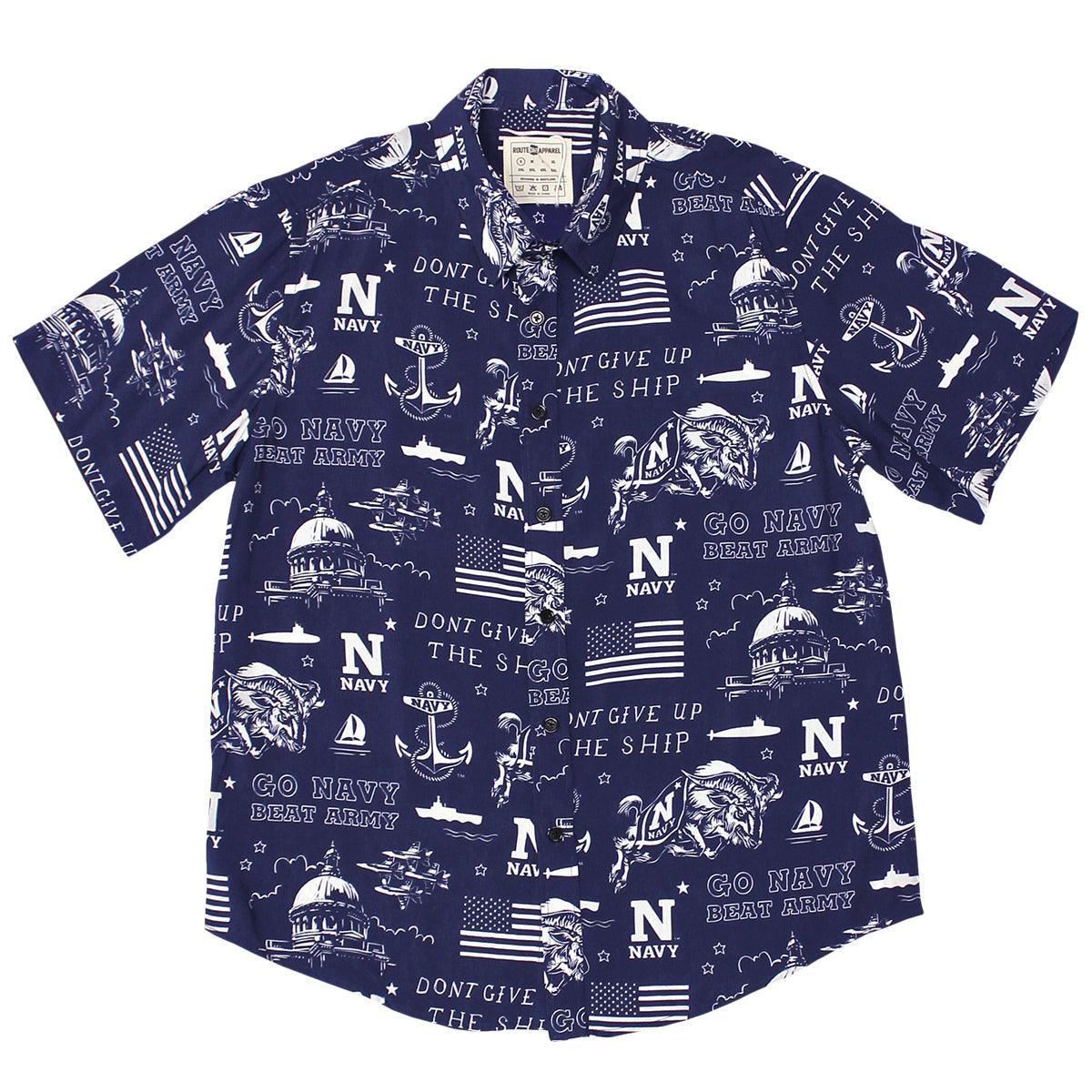 Go Navy Fan Pattern / Hawaiian Shirt – Moonbestprint