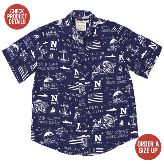 Go Navy Fan Pattern / Hawaiian Shirt - Moonbestprint