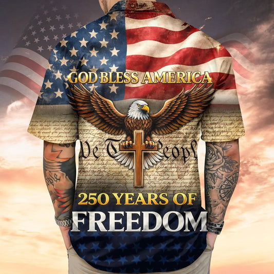 God Bless America - America 250 Years of Freedom Hawaii Shirt, 250th Anniversary Gift Moonbestprint