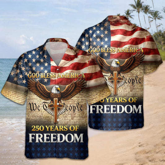 God Bless America - America 250 Years of Freedom Hawaii Shirt, 250th Anniversary Gift Moonbestprint