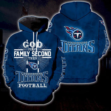 God First Family Second Tennessee Titans 3D Hoodie, NFL Hoodie Moonbestprint