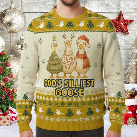 God's Silliest Goose Ugly Christmas Sweater - Moonbestprint