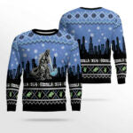 Godzilla City Scene Holiday Ugly Christmas Sweater – Moonbestprint