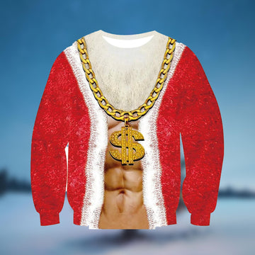 Gold Chain Dollar Ugly Christmas Sweater - Moonbestprint