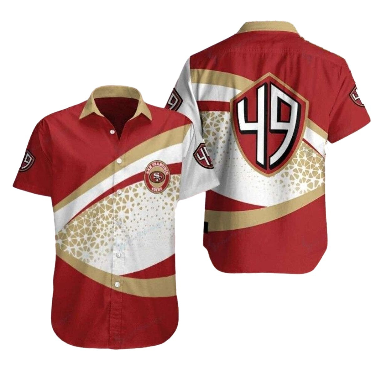 Golden Shimmer 49ers Starlight Spectacle Hawaiian Shirt - Moonbestprint