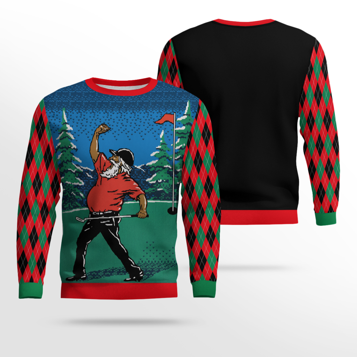 Golfing Santa Santa Ugly Christmas Sweater – Moonbestprint