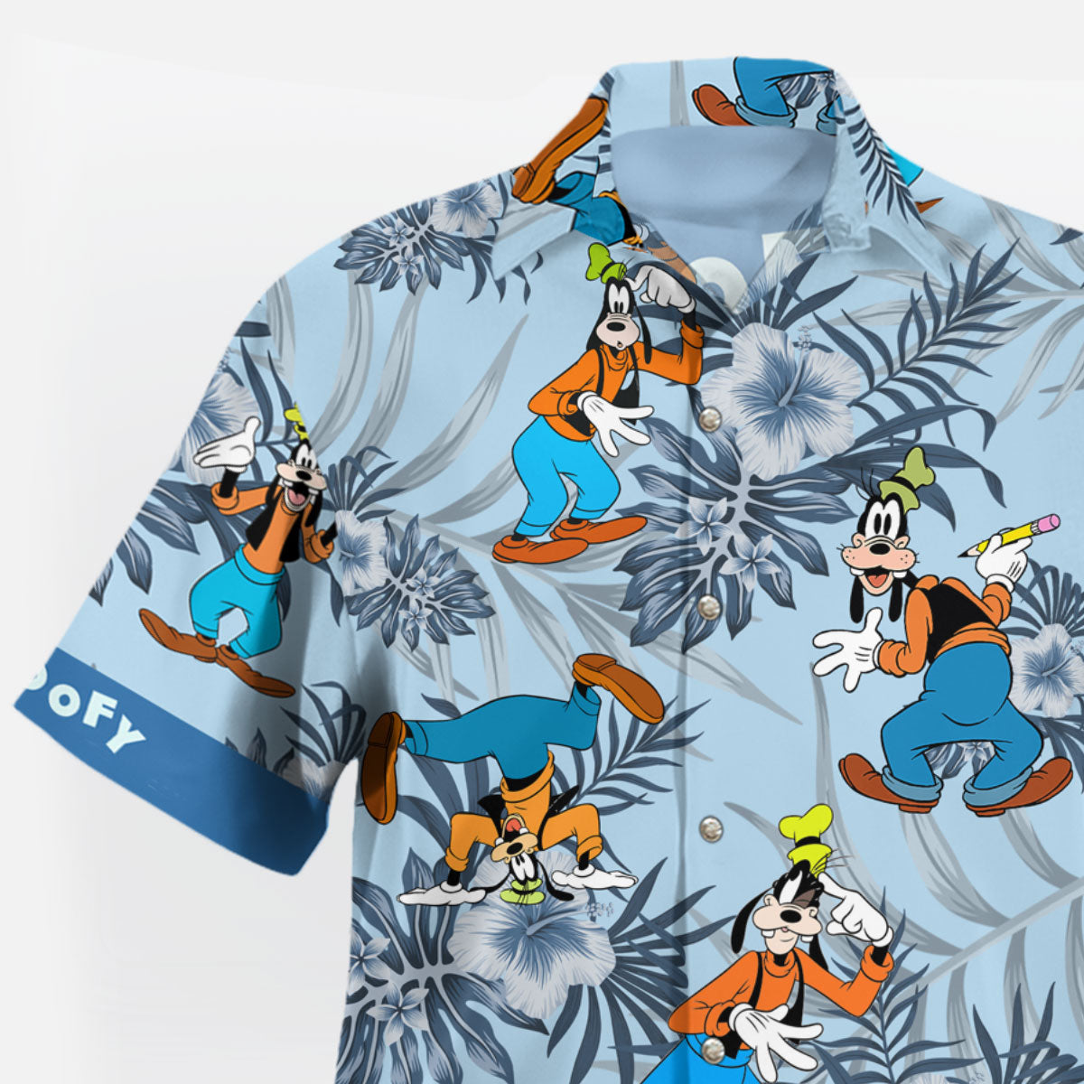 Goofy Tropical Floral Disney Hawaiian Shirt Blue – Moonbestprint
