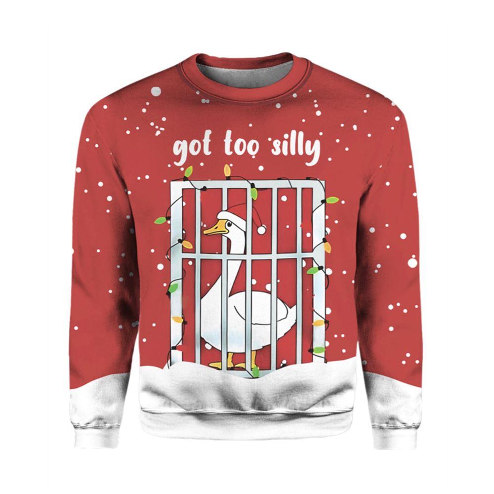 Goose Got Too Silly Ugly Christmas Sweater - Moonbestprint