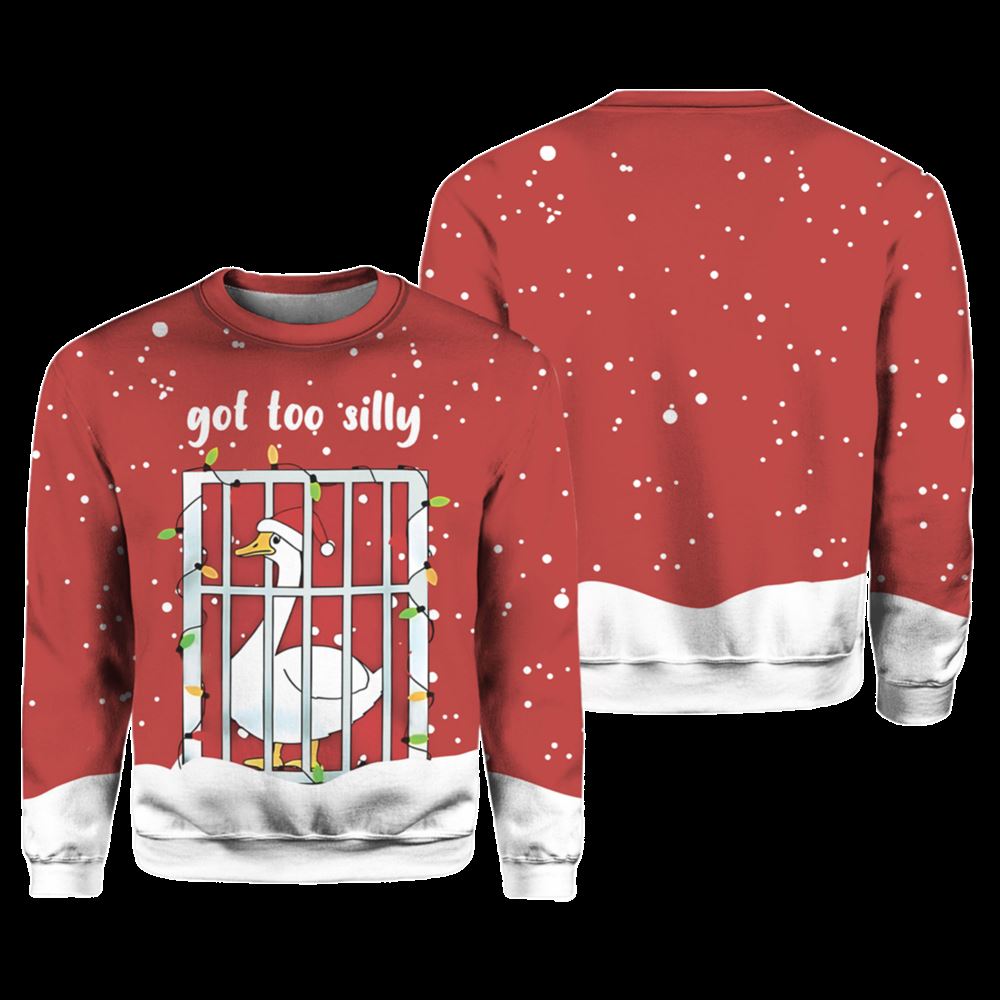 Goose Got Too Silly Ugly Christmas Sweater - Moonbestprint