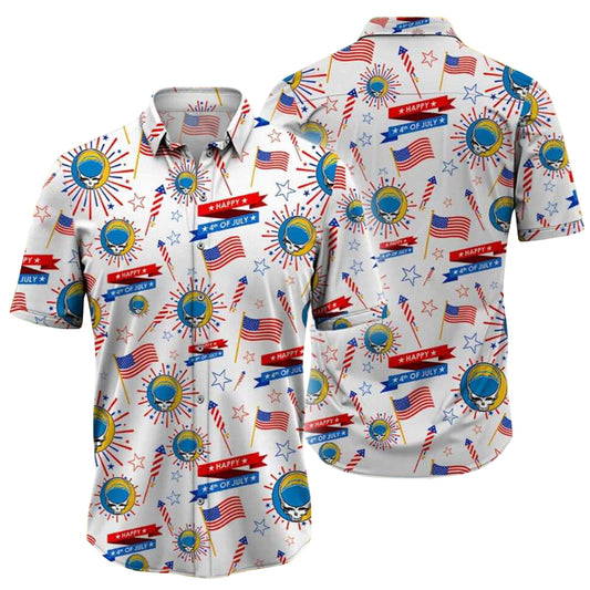 Grateful Dead 4th of July American Flag Patriotic Hawaiian Shirt – Moonbestprint