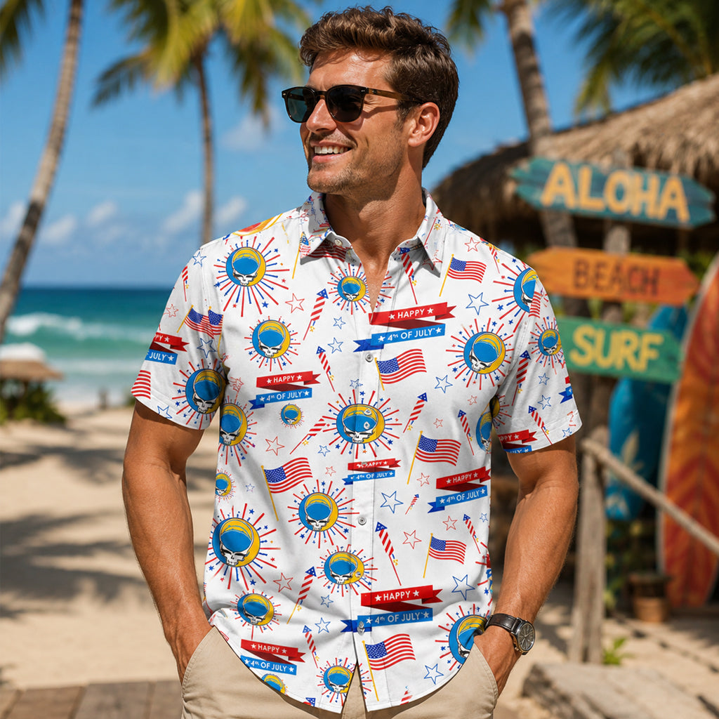 Grateful Dead 4th of July American Flag Patriotic Hawaiian Shirt – Moonbestprint