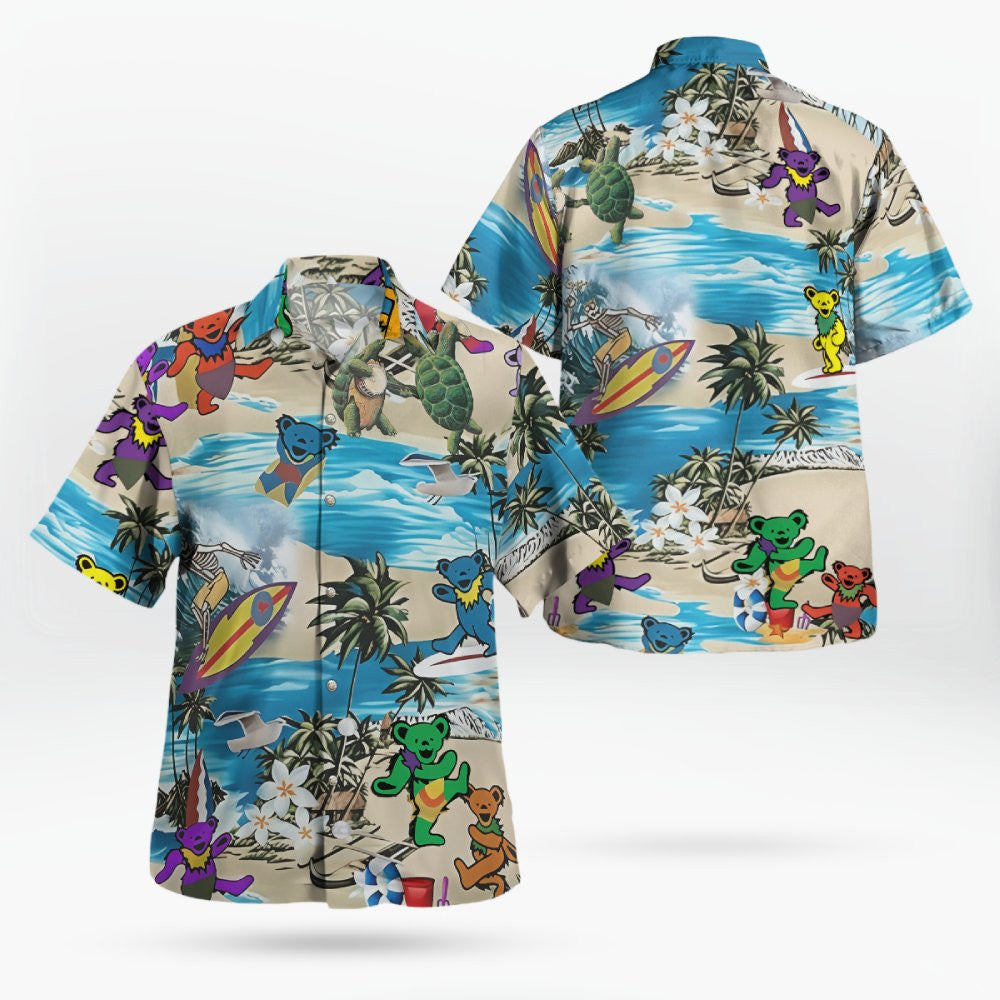 Grateful Dead Dancing Bears Color Hawaiian Shirt – Moonbestprint