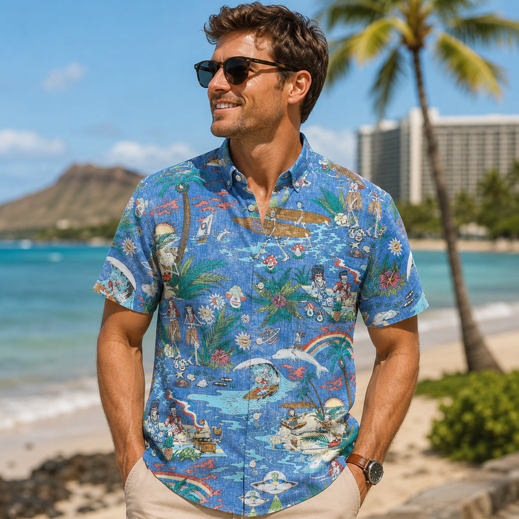 Grateful Dead Far Out Blue Horion Hawaiian Shirt – Moonbestprint