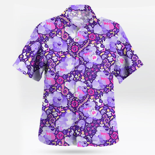 Greavard Purple Pattern Hawaiian Shirt Spooky & Stylish Summer Look – Moonbestprint