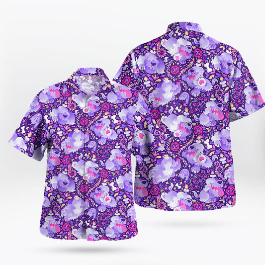 Greavard Purple Pattern Hawaiian Shirt Spooky & Stylish Summer Look – Moonbestprint