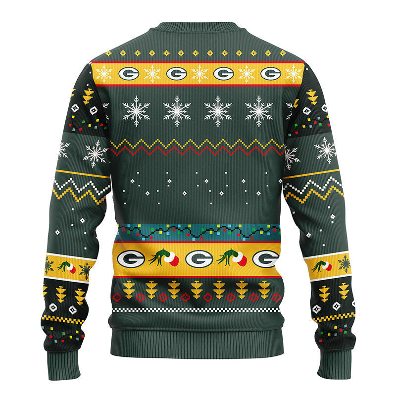 Green Bay Packers 12 Grinch Xmas Day Ugly Christmas Sweater, Grinch Xmas Sweater Moonbestprint