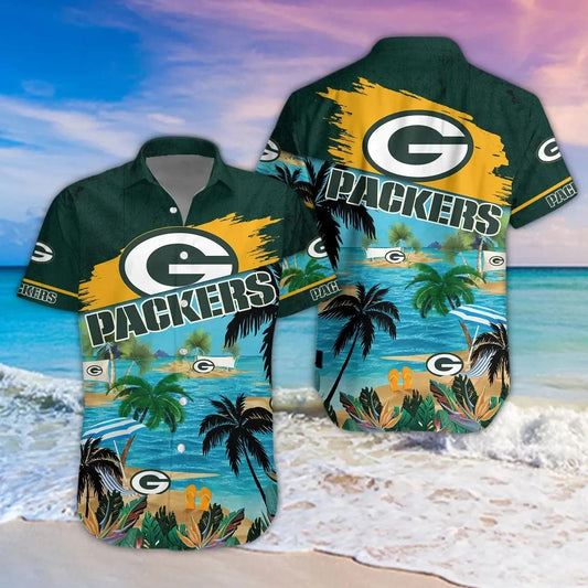 Green Bay Packers Aloha Shirt, NFL Hawaiian Shirt Moonbestprint