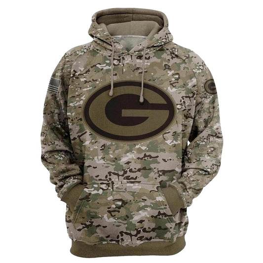 Green Bay Packers Army Pattern Aop Hoodie - Moonbestprint