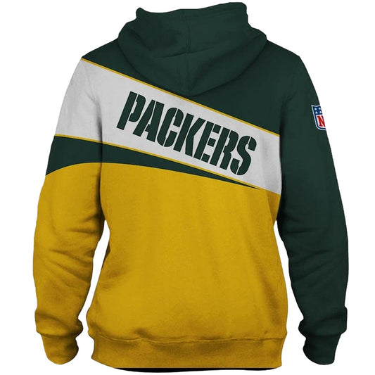 Green Bay Packers Big Logo Green White And Yellow Aop Hoodie - Moonbestprint
