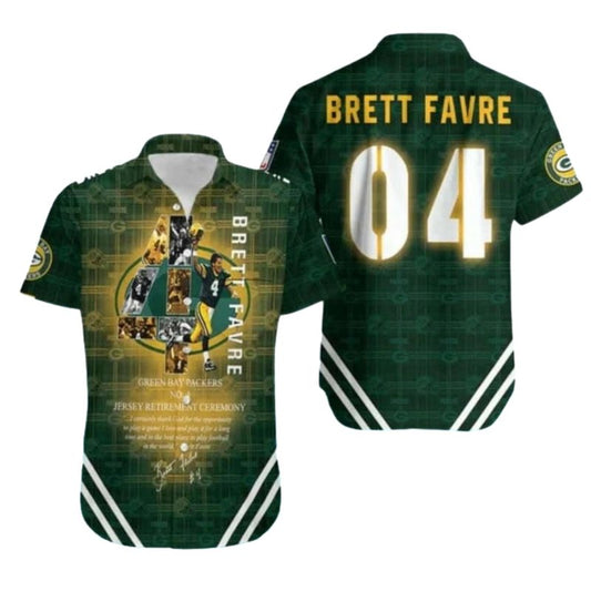 Green Bay Packers Brett Favre 04 Hawaiian Shirt - Moonbestprint