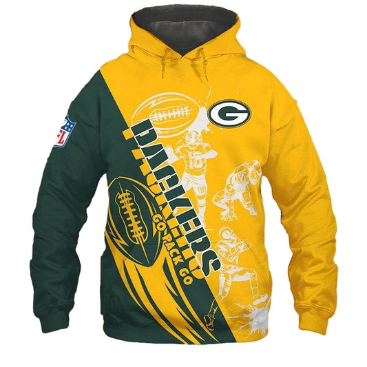 Green Bay Packers Cartoon Player Cute Aop Hoodie - Moonbestprint