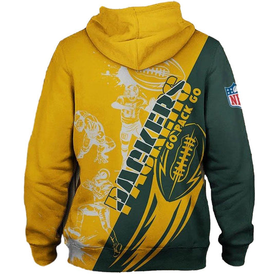 Green Bay Packers Cartoon Player Cute Aop Hoodie - Moonbestprint