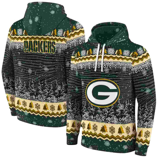 Green Bay Packers Christmas Trees Green Aop Hoodie - Moonbestprint