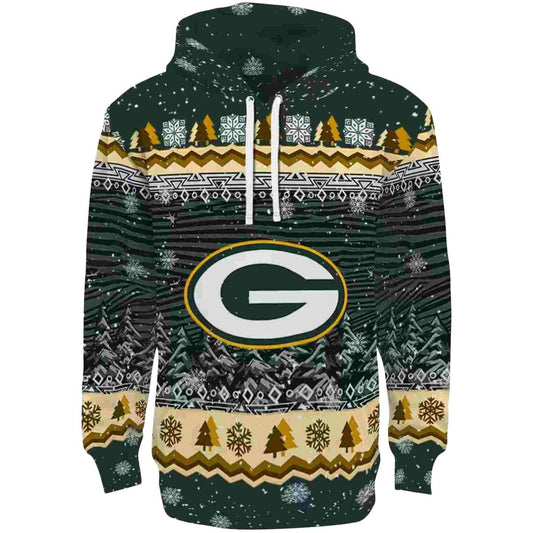 Green Bay Packers Christmas Trees Green Aop Hoodie - Moonbestprint
