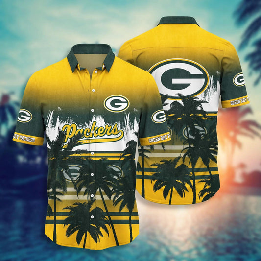 Green Bay Packers Coconut Island Hawaiian Shirt, NFL Hawaiian Shirt Moonbestprint