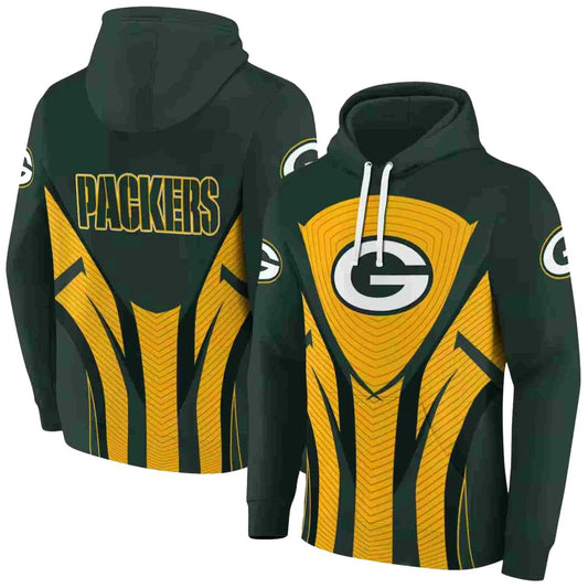 Green Bay Packers Concentric Lines Green Black Aop Hoodie - Moonbestprint