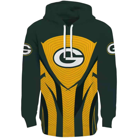 Green Bay Packers Concentric Lines Green Black Aop Hoodie - Moonbestprint